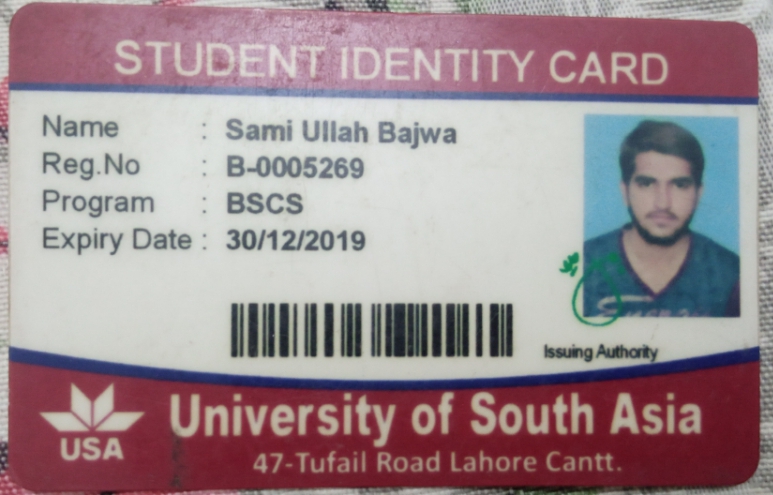 University of South Asia BSCS Student ID